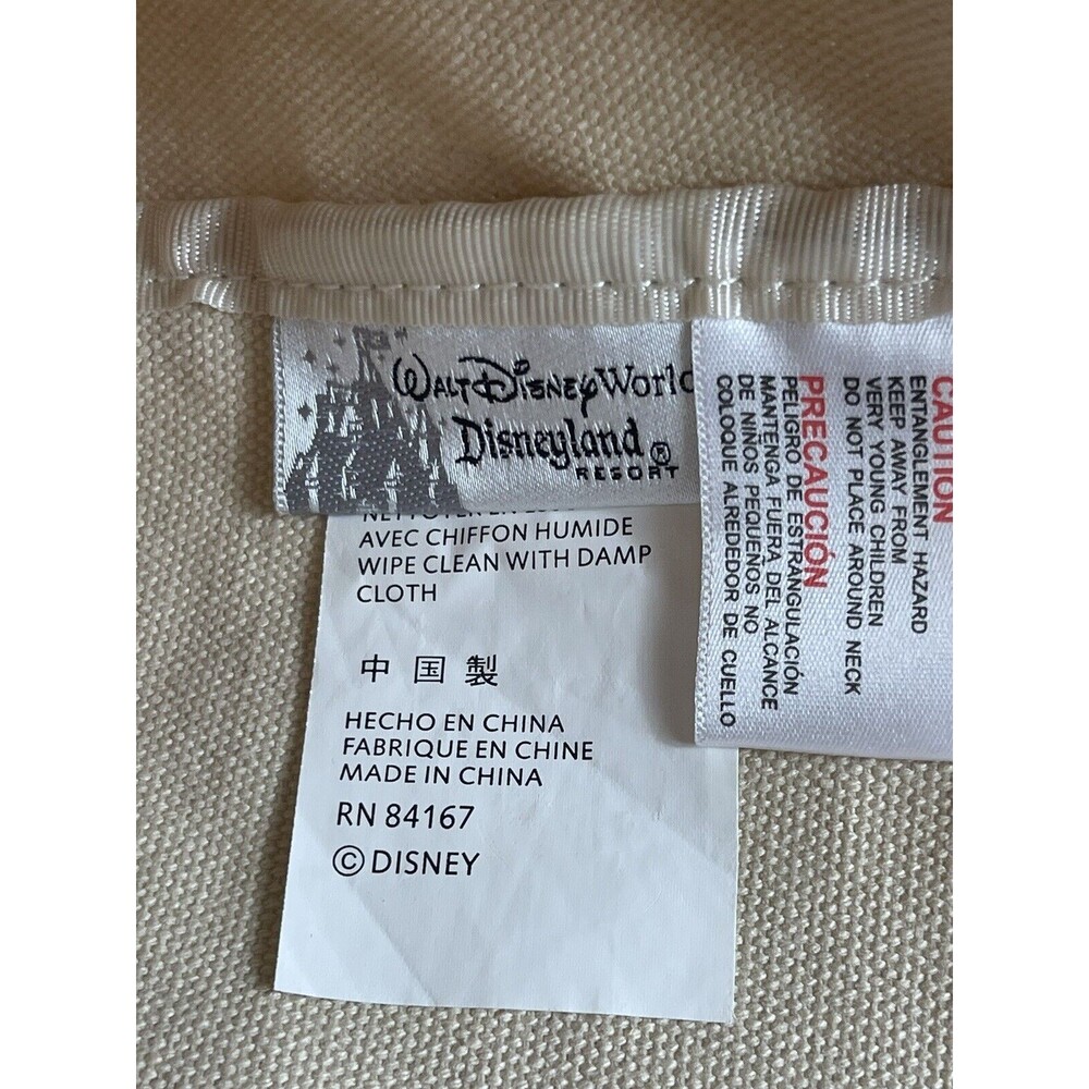 Walt Disney World Tan Canvas Beach Travel Vacation Tote Bag With Orange Straps - Picture 11 of 14